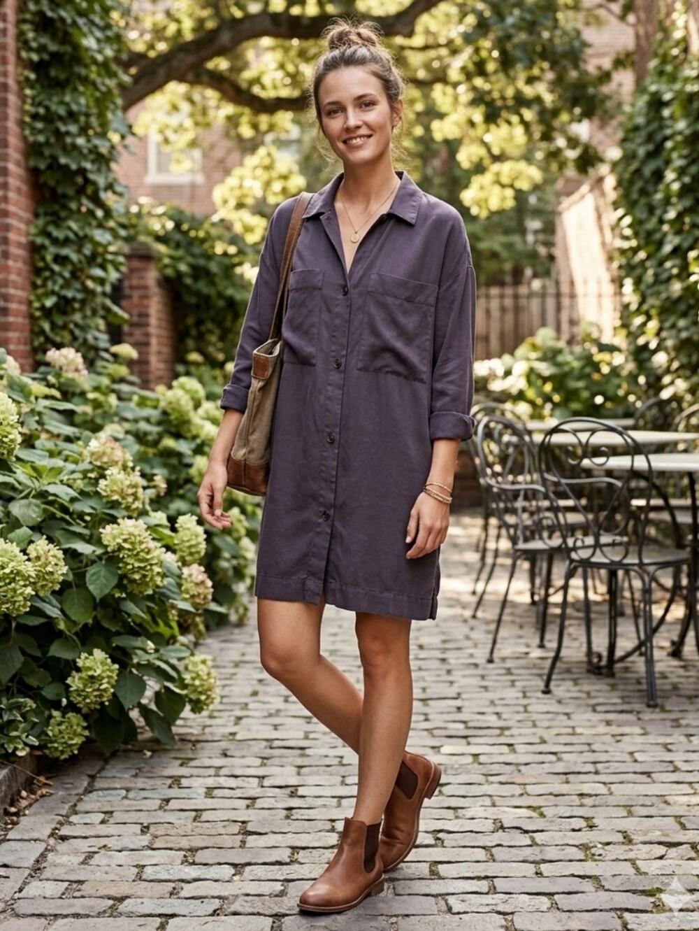 COS Utility Dress, Navy Blue Button Down Shirt Dress, Front Pocket Size 8 EUC
